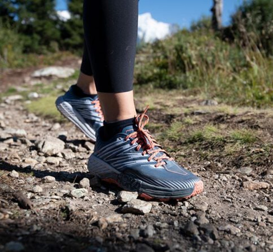 Hoka Australia One One Speedgoat 4 - Womens Trail Shoes Navy/White - OUKYD-4763